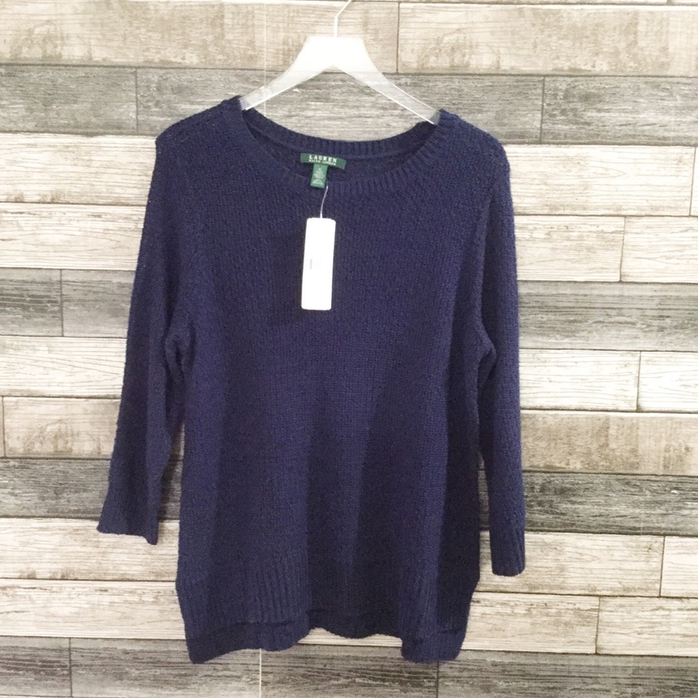 NWT Ralph Lauren blue scoop neck sweater XL